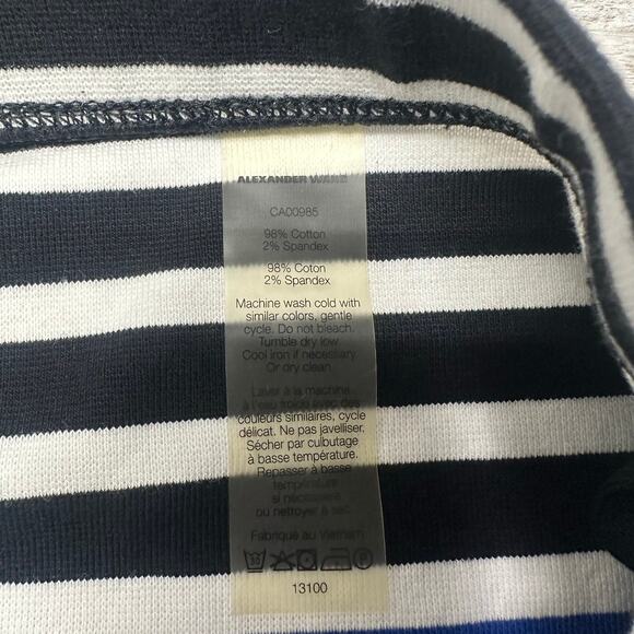 T by Alexander Wang Blue Black Womens M Engineer Stripe Viper Mini Pencil Skirt - Picture 4 of 7